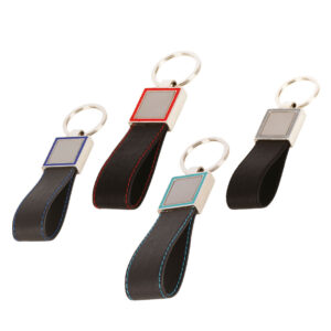 Promosyon Metal Plakalı Deri Anahtarlık 5266 eşantiyon logo baskılı reklam ve tanıtım ürünü